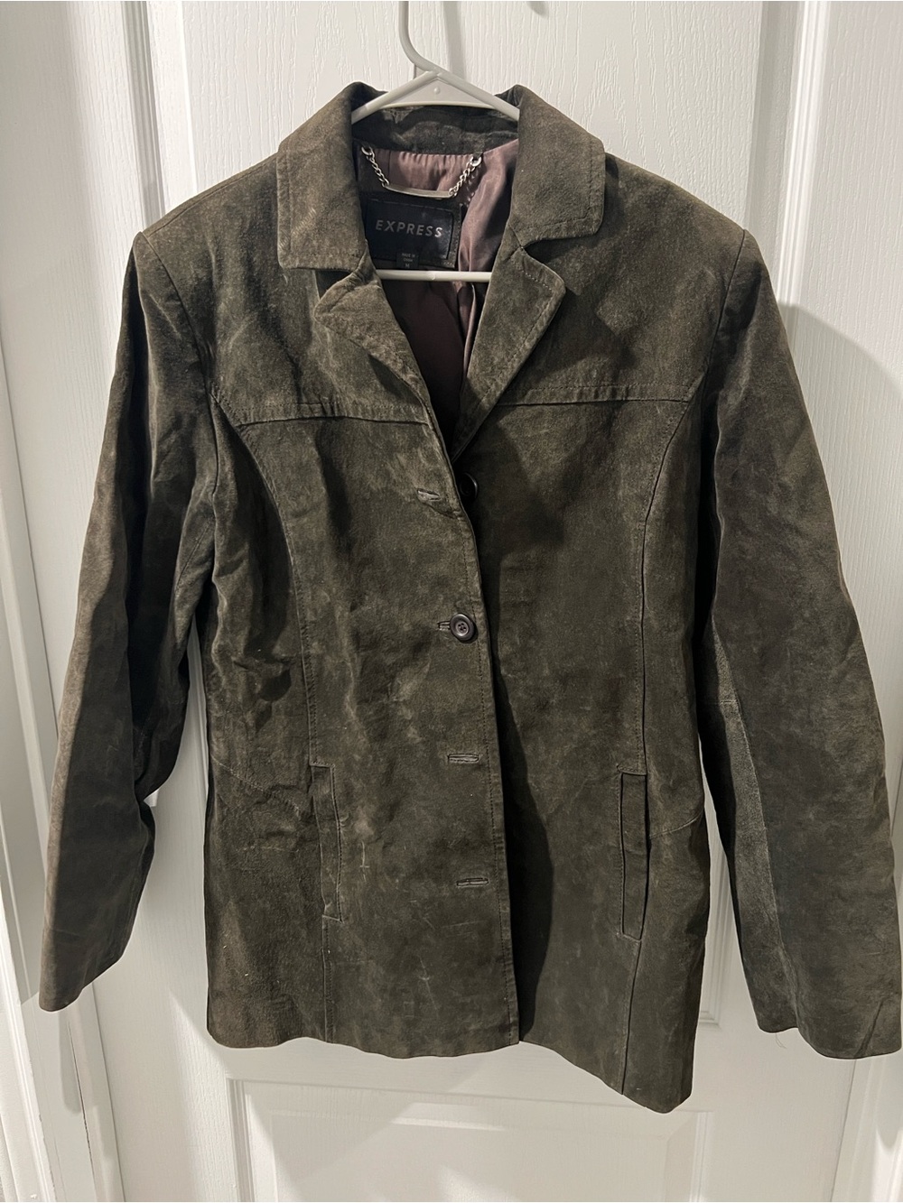 Vintage Express Women's Olive Suede Blazer Jacket